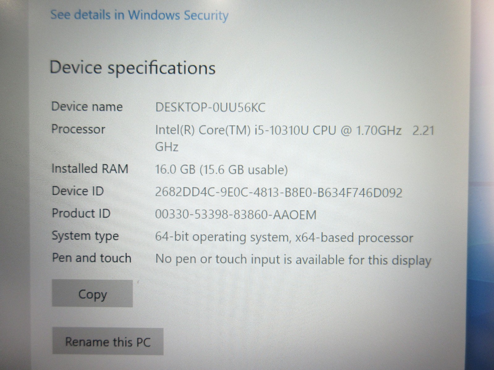 DELL LATITUDE 5410 Intel Core i5-10310U 1.70GHz 16GB RAM 256GB SSD – Win 10 Pro
