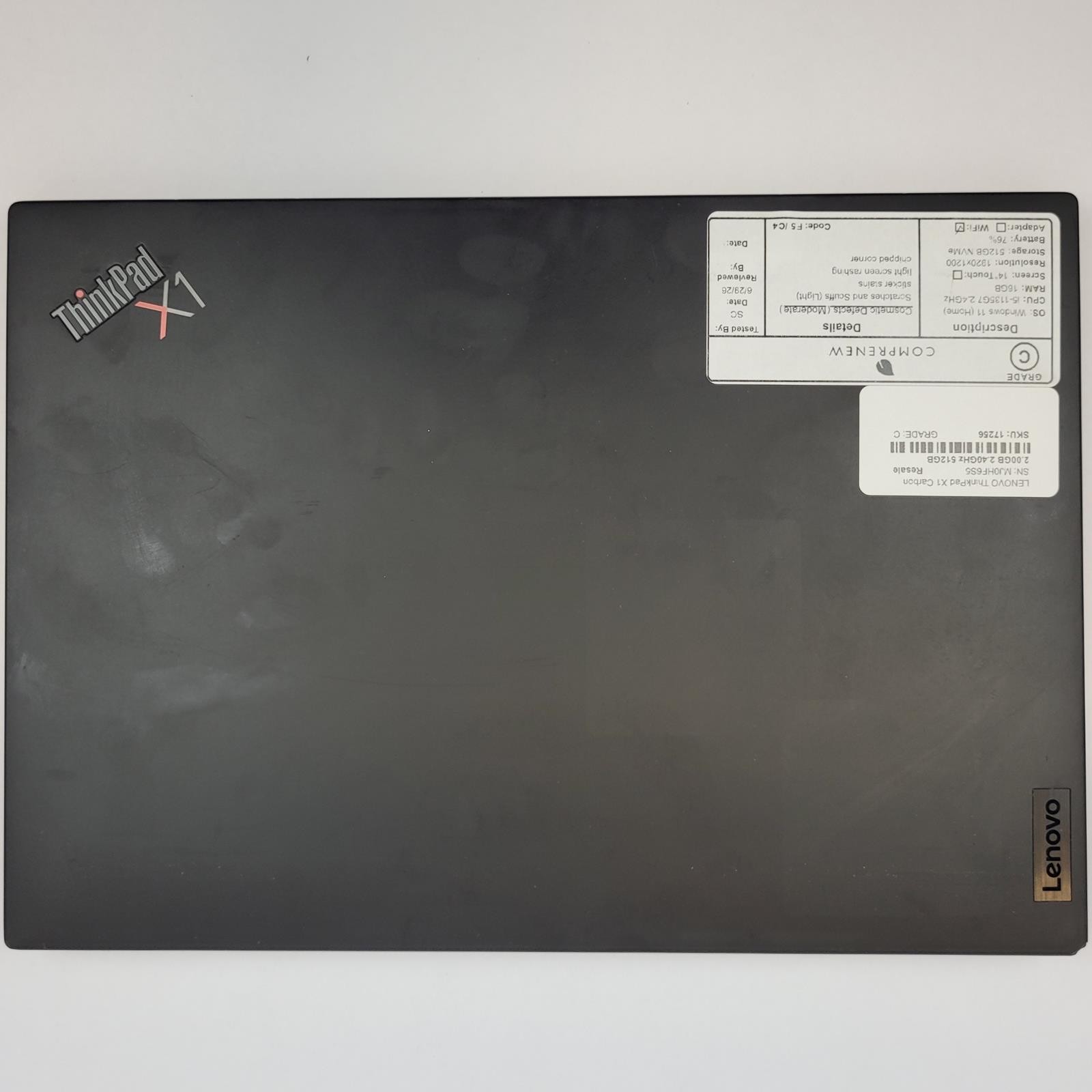 LENOVO ThinkPad X1 Carbon G9 Win 11 i5-1135G7 16GB RAM 512GB NVME | Grade C