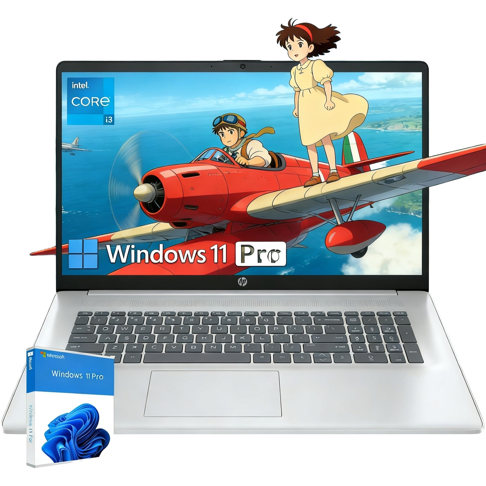 HP Laptop 17″ HD+ Anti-glare 8 core Intel i3 N305 16GB RAM DDR4 512GB Win 11 Pro