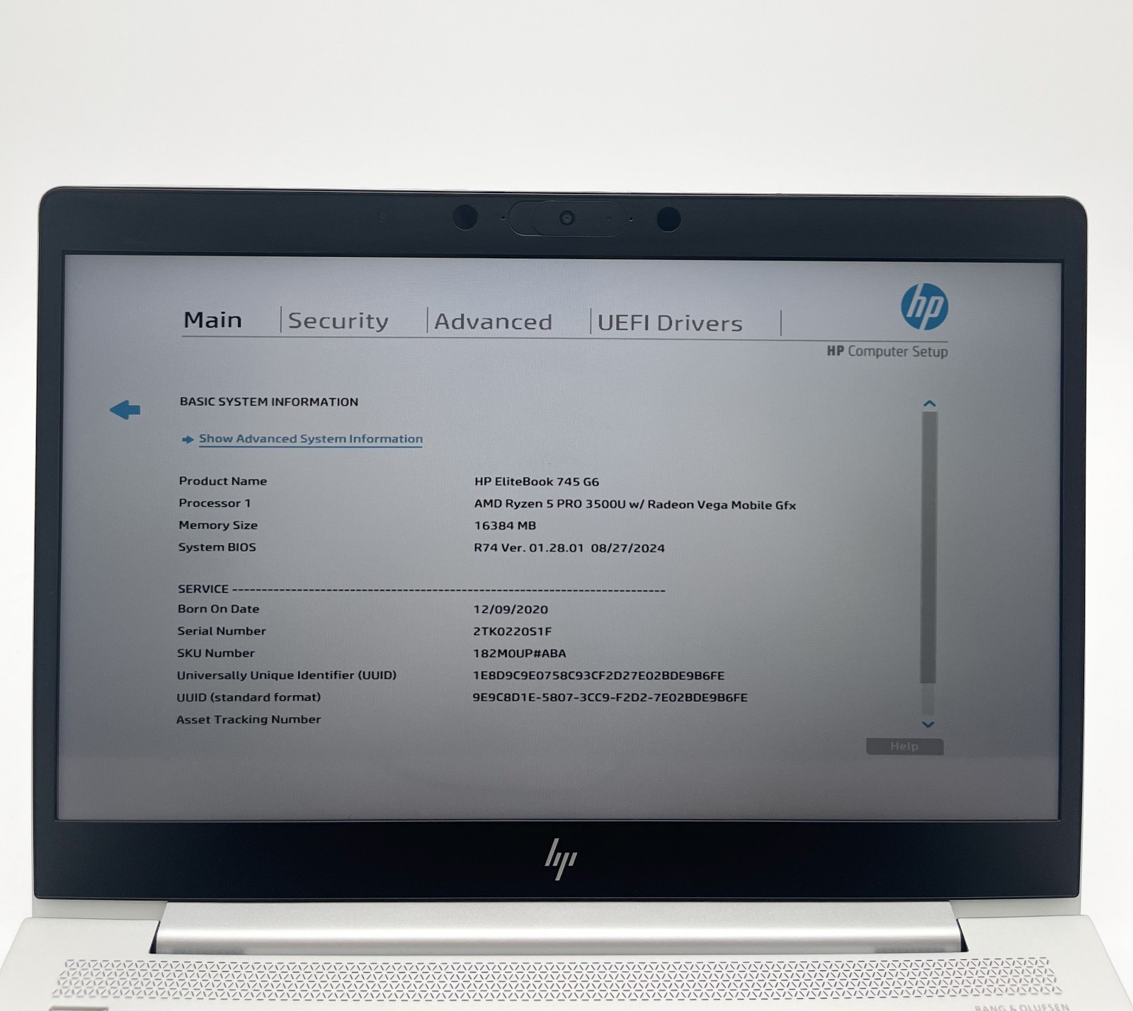 HP EliteBook 745 G6 14″ Ryzen 5 Pro 3500U 16GB RAM 256GB SSD Laptop