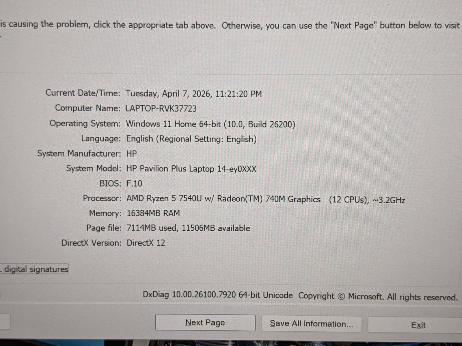 HP Pavilion Plus 14-ey0023dx 14″ WQXGA Ryzen 5 7540U 3.2GHz 16GB 512GB SSD +PA