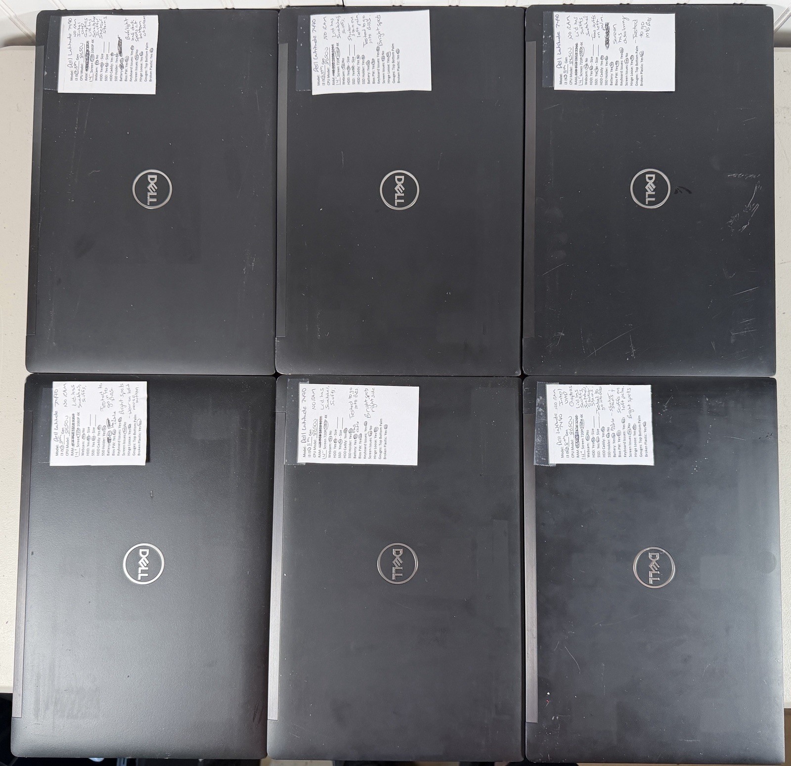 Lot of 6 Dell Latitude 7490 i7-8650u 14″ w/Webcam No RAM/BATT/SSD/OS/Charger