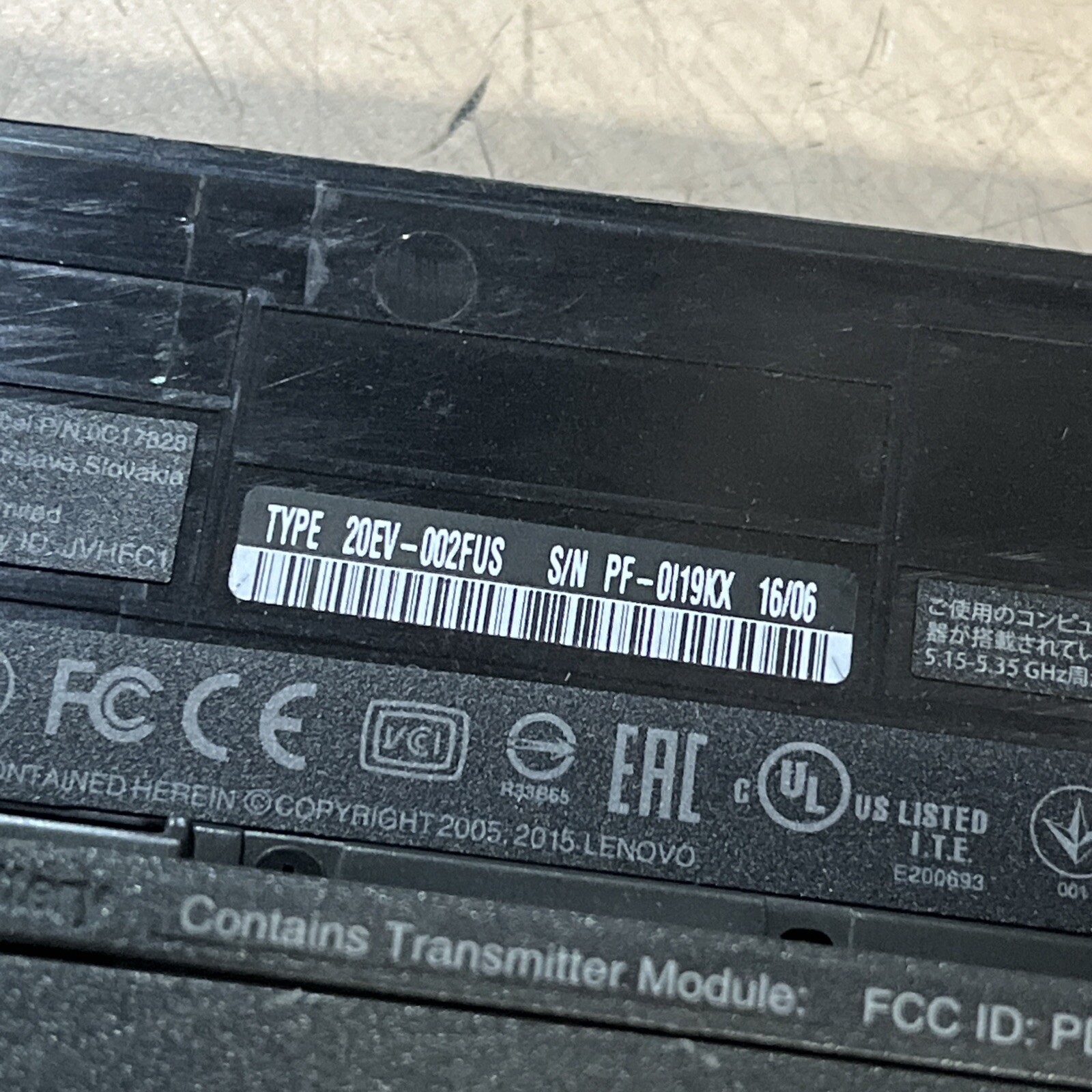 LENOVO THINKPAD E560 INTEL CORE I5 4GB RAM NO HD