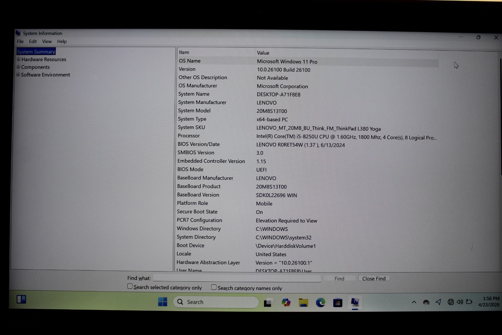 Lenovo Thinkpad L380 Yoga I5-8250U 256GB NvME 16GB DDR4 Win11Pro*See Desc*