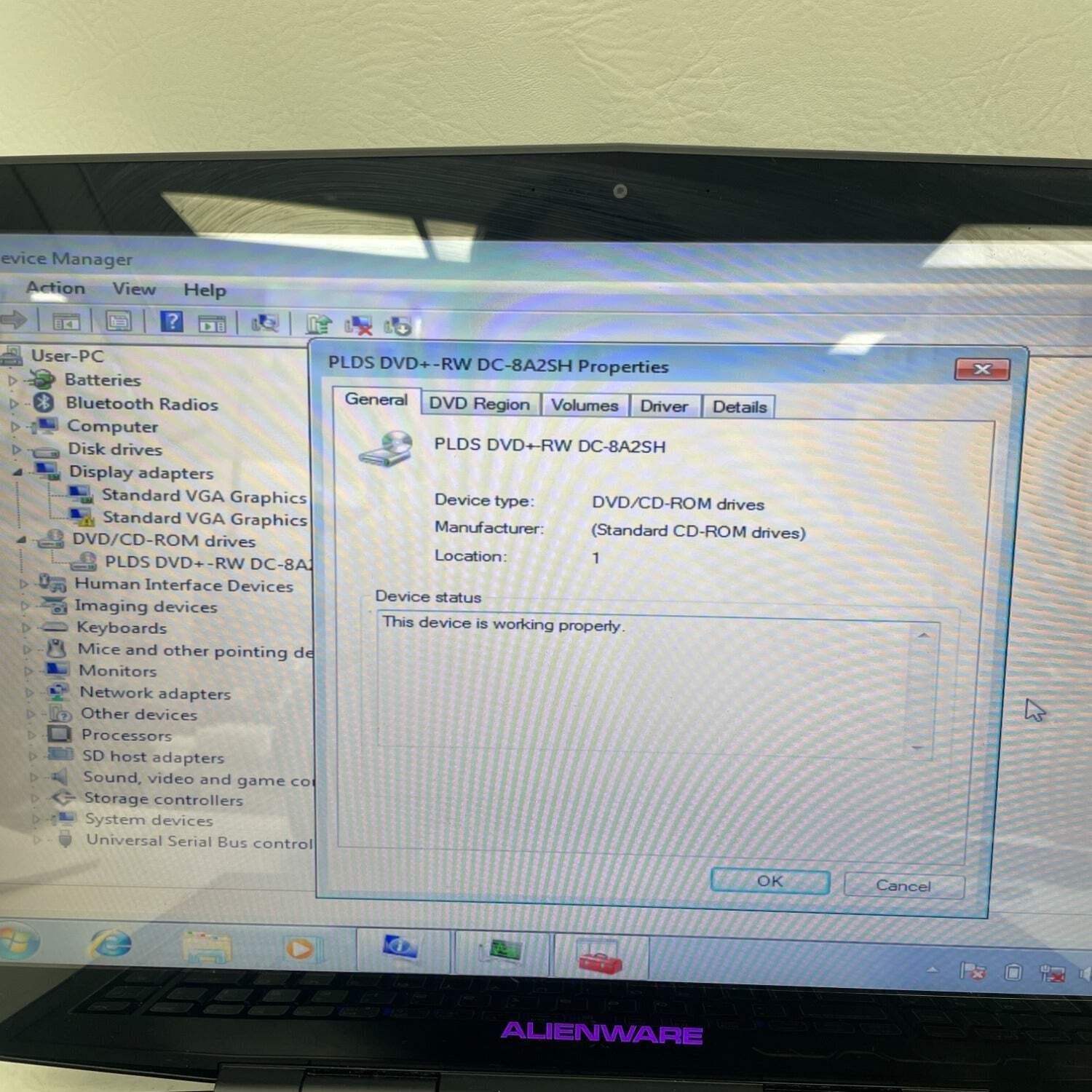 Alienware M18 18.4 i7-2820QM 2.3GHz 8GB RAM 500GB SSD