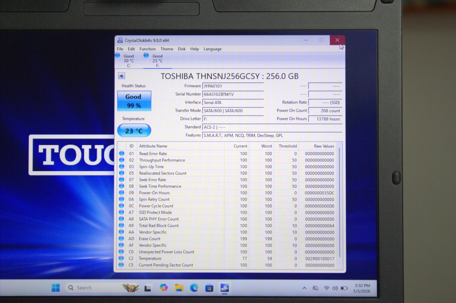 Panasonic Toughbook CF-54 i7-5600U 512GB SSD 16GB RAM DVD SmartCard AC Win11