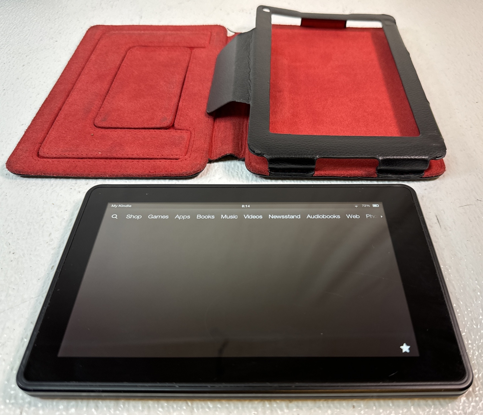 AMAZON KINDLE FIRE MODEL D01400 E READER 7″ WI FI TABLET With Case Works!