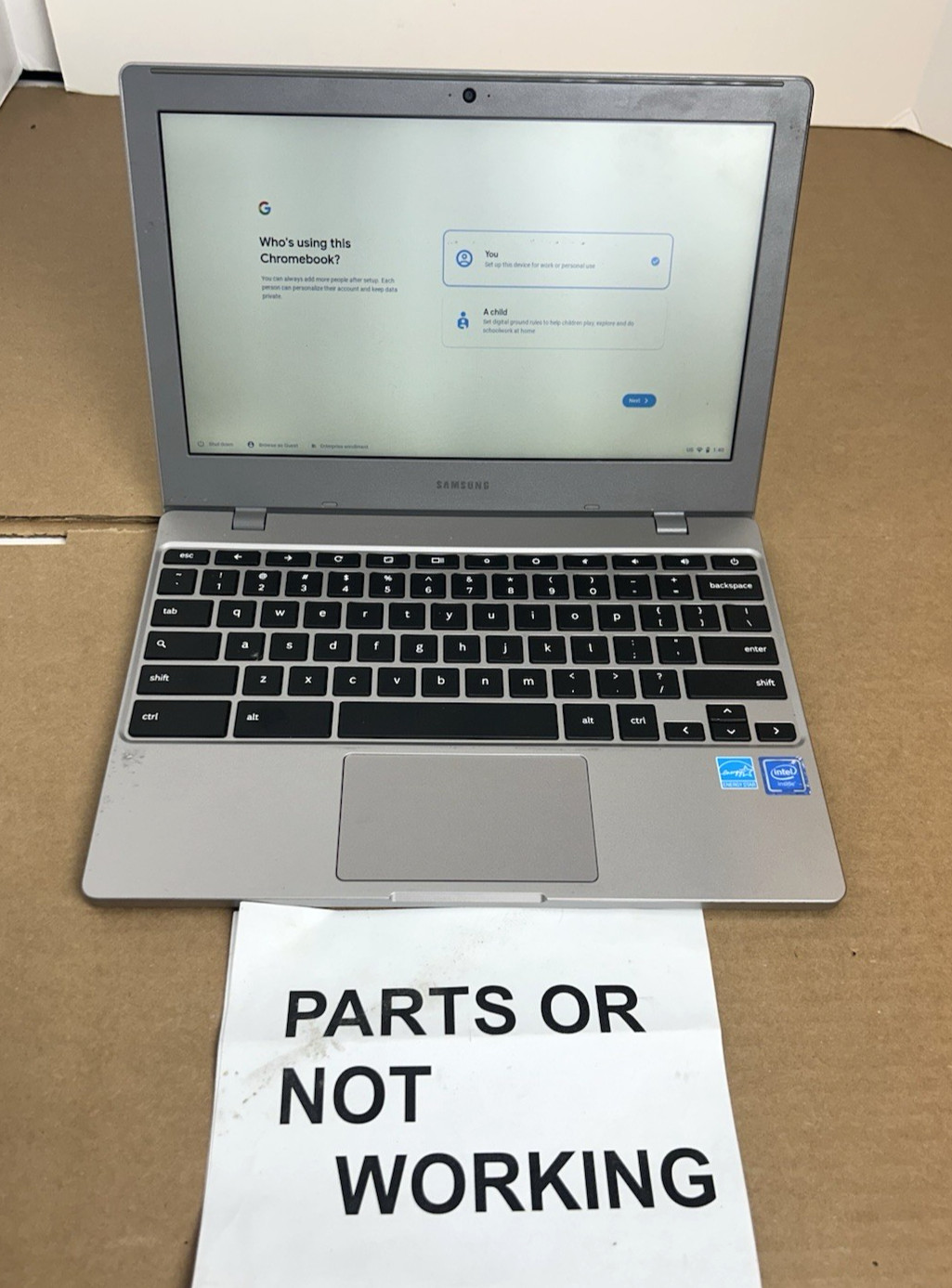 SAMSUNG XE310XBA Chromebook 4 11.6″ , NO Power Cable(Poor Surface)
