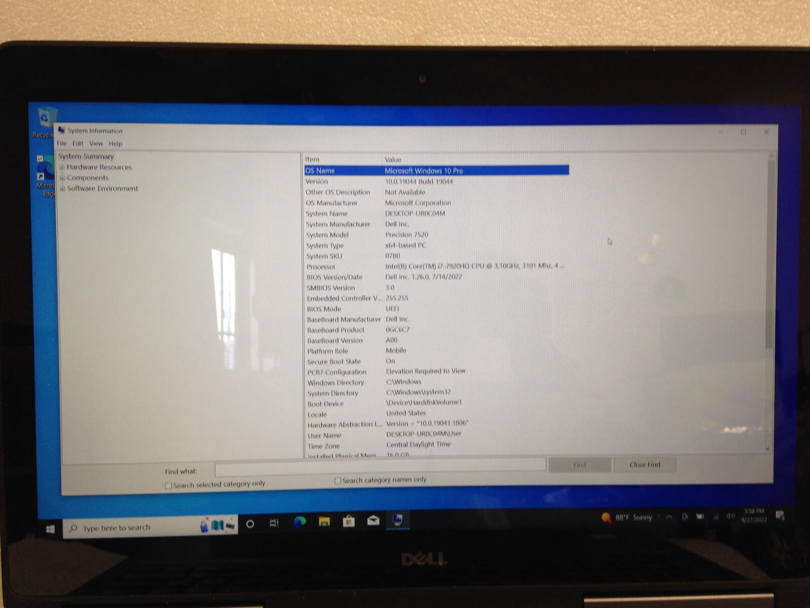 Dell 7520 i7-7920HQ 3.1GHz 16GB 512GB Window10 Pro w/ AC Adapter Touch screen.