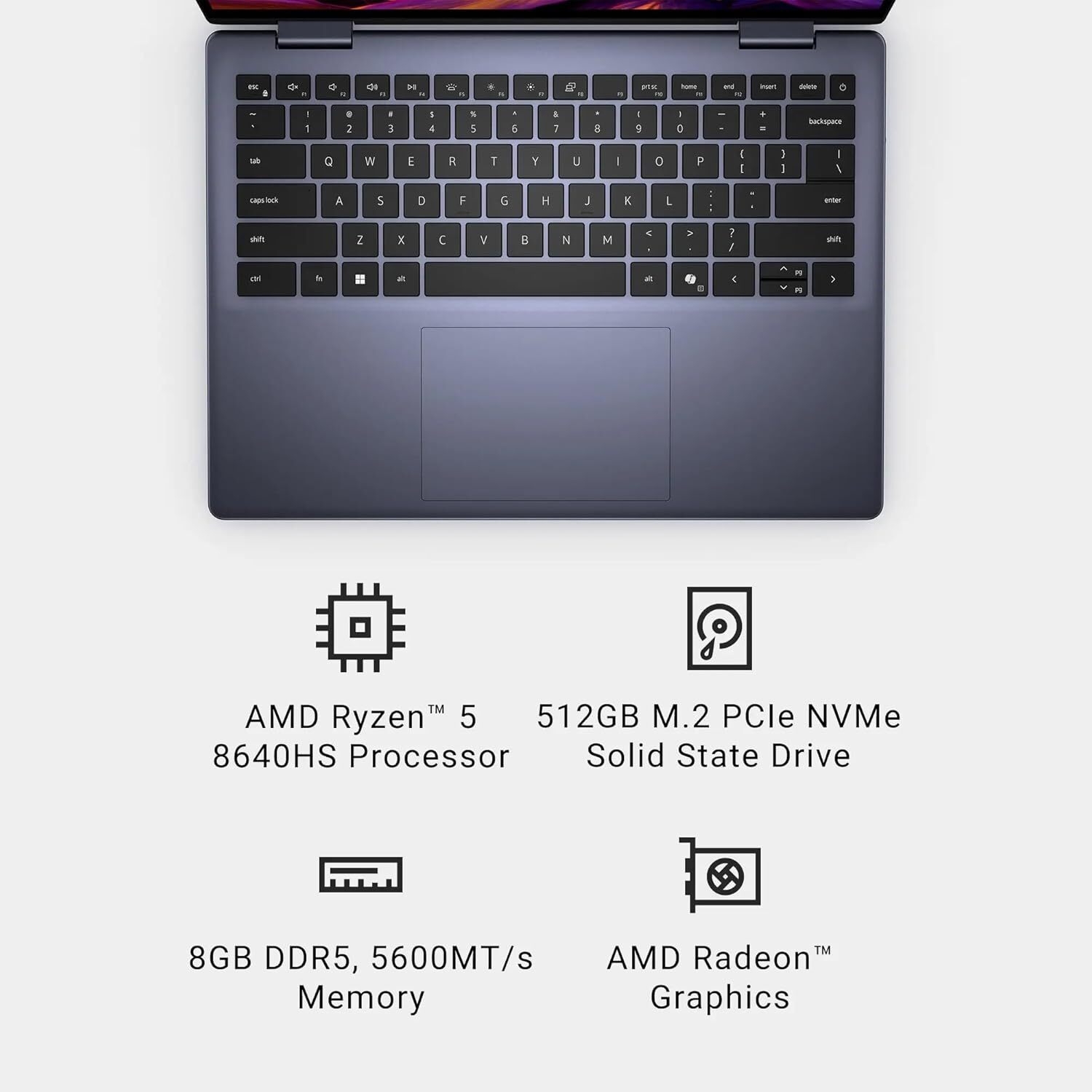 Dell Inspiron7445 2-in-1 14″Touch Laptop,AMD Ryzen 5 8640HS 6-core,64GB 4TB+W11P