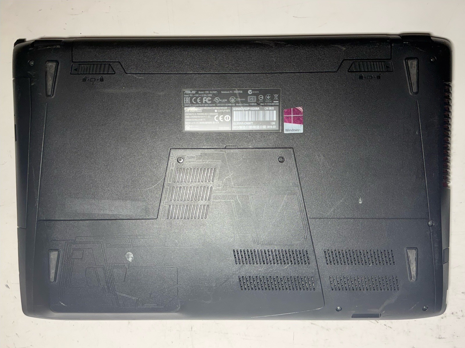 ASUS GL552V Gaming Laptop i7-6700HQ 8GB DDR4 GTX960M (NO SSD/AC) *READ* #0046