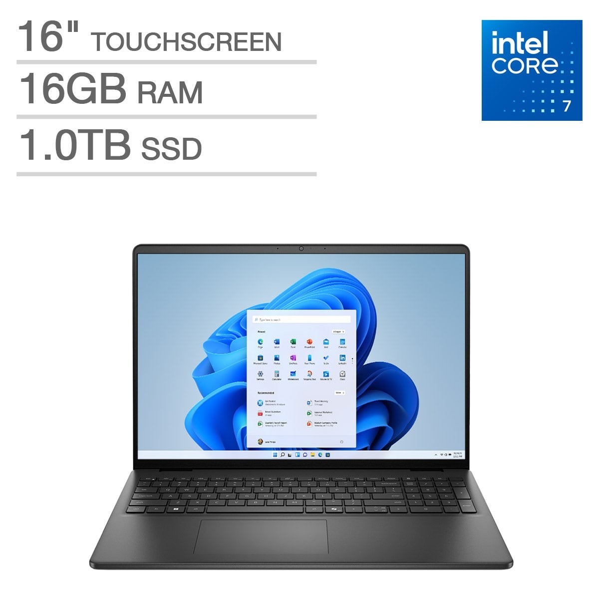 Dell Carbon Black 16″ Touchscreen – Core Ultra 7 150U, 16GB RAM, 1TB SSD, W11H