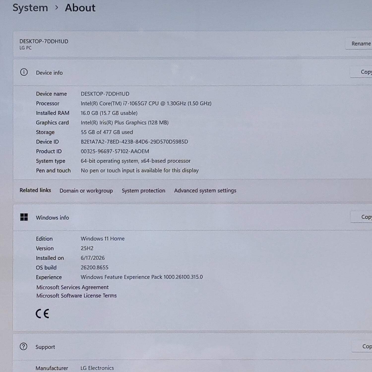 Broken LG Gram 17Z90N 17″ i7-1065G7 1.3GHz 16GB RAM 512GB SSD LCD Bright Spot