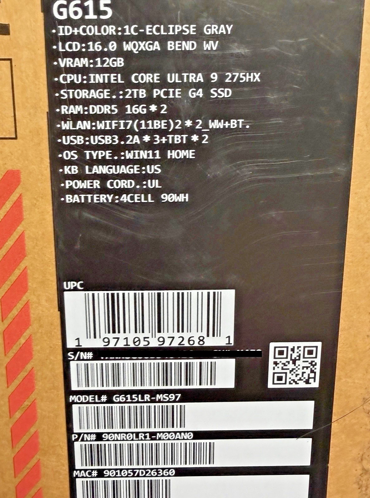 New ASUS ROG Strix G16 16″ 2.5K IPS 240Hz RTX 5070Ti Ultra 9 275HX 32GB RAM 2TB