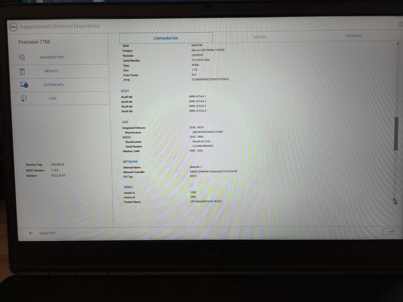 Dell Precision 7760, Intel Core i9, 64GB RAM, GeForce RTX 3080, 2.77TB SSD Laptp