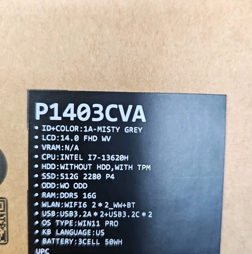 Asus Expertbook Intel i7 P1403CVA