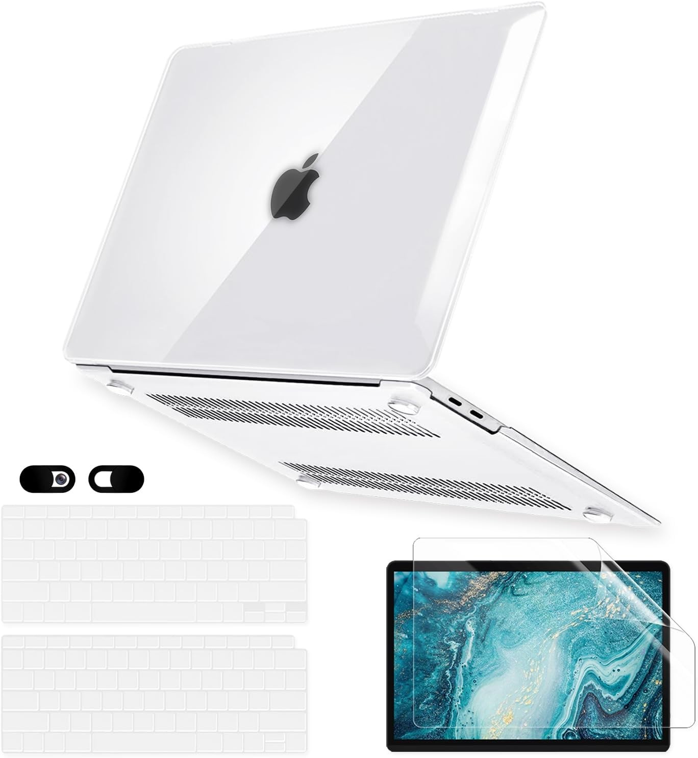 Case for MacBook Air 13 inch M1 A2337 A2179 A1932 2022 2021-2018 Release Transpa
