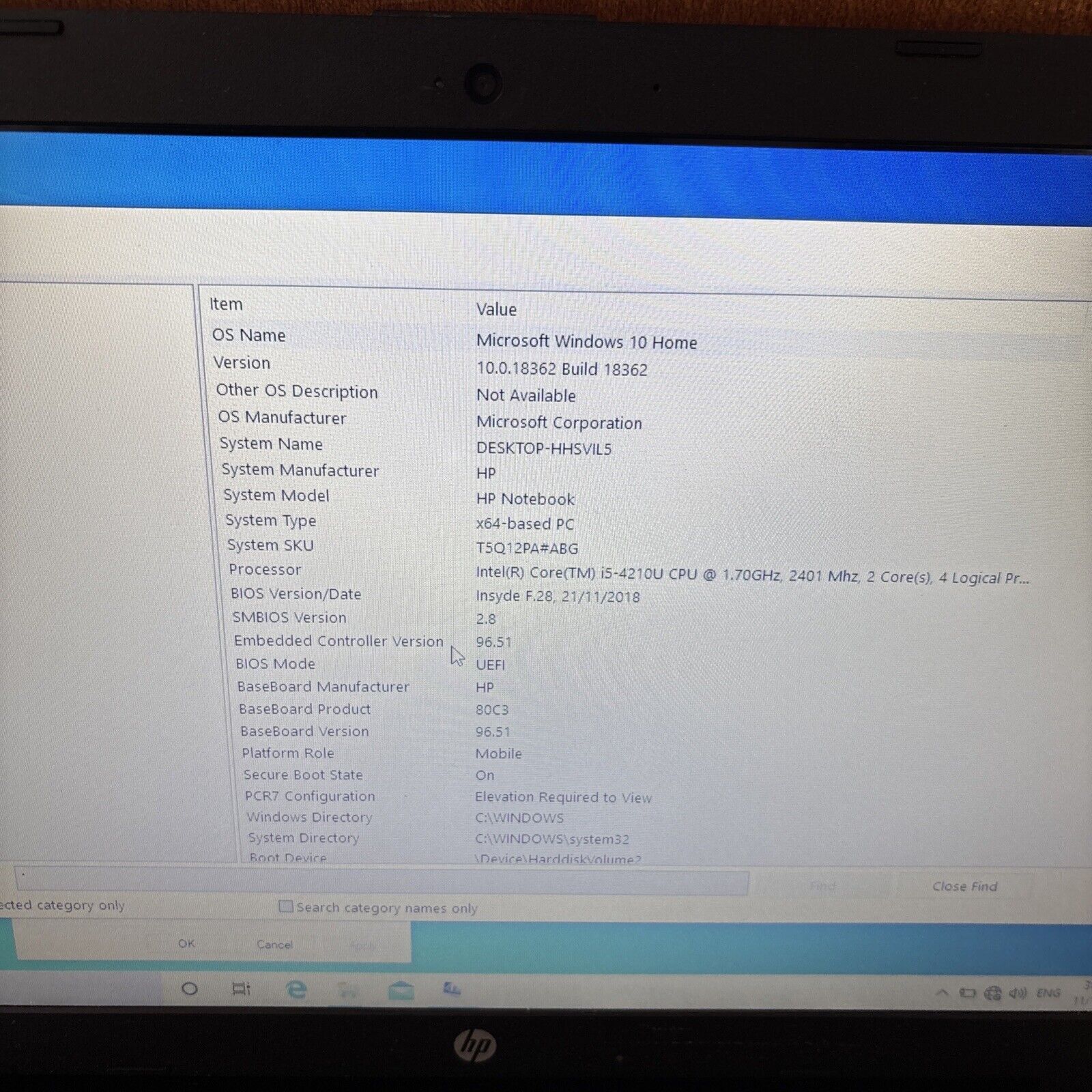 HP Laptop 15.6″ Ac607tu i5-4210U 8gb RAM 1TB DVD Drive *Flat Battery*