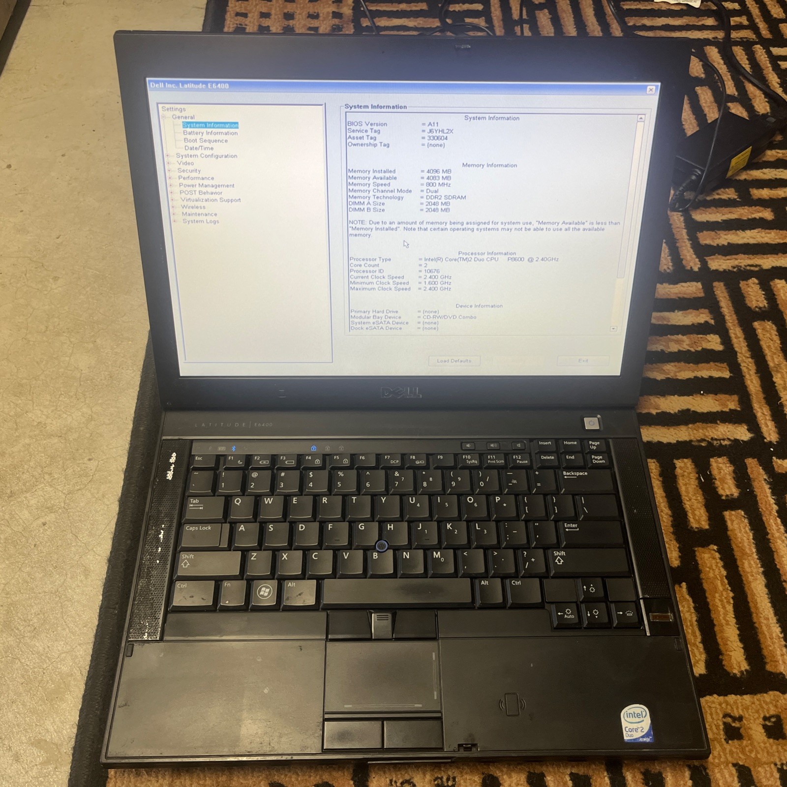 Dell Latitude E6400 Laptop 14″ Intel Core 2 Duo 4GB RAM – NO HDD