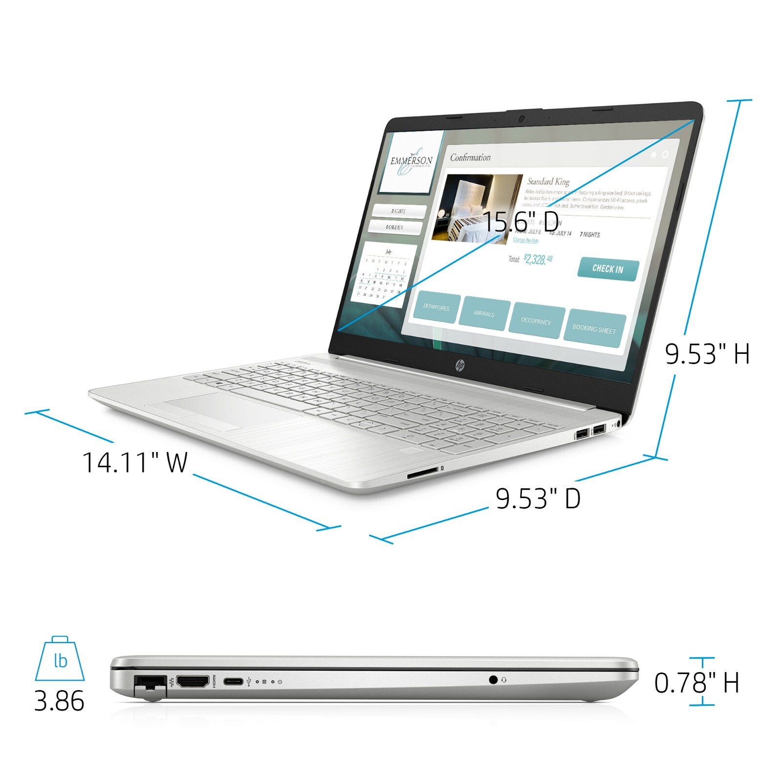 HP Laptop-15.6″ Full HD (1920 x 1080) -15-dw3071cl-512GB SSD- 8GB- Intel Core i7