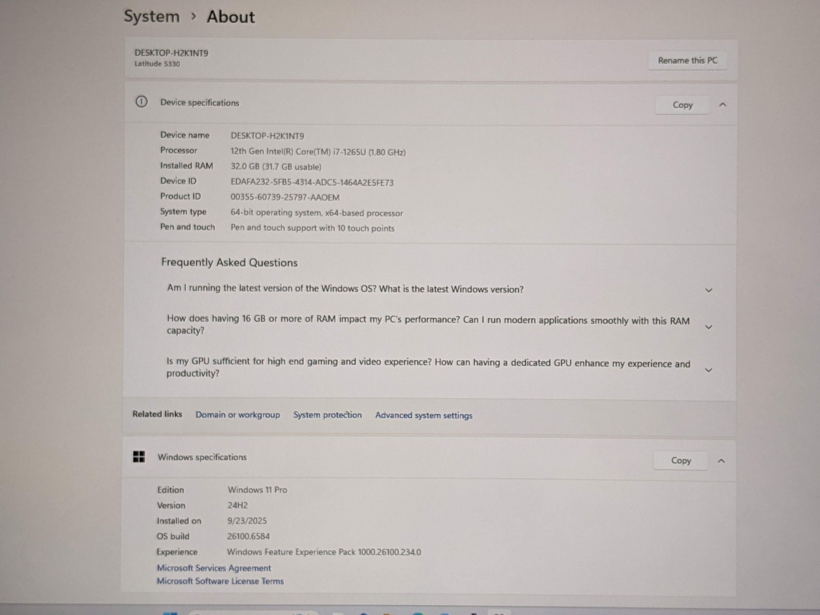 Dell Latitude 5330 13.3″FHD TOUCH i7-1265U 1.8GHz 32GB 512GB SSD W11Pro +Charger