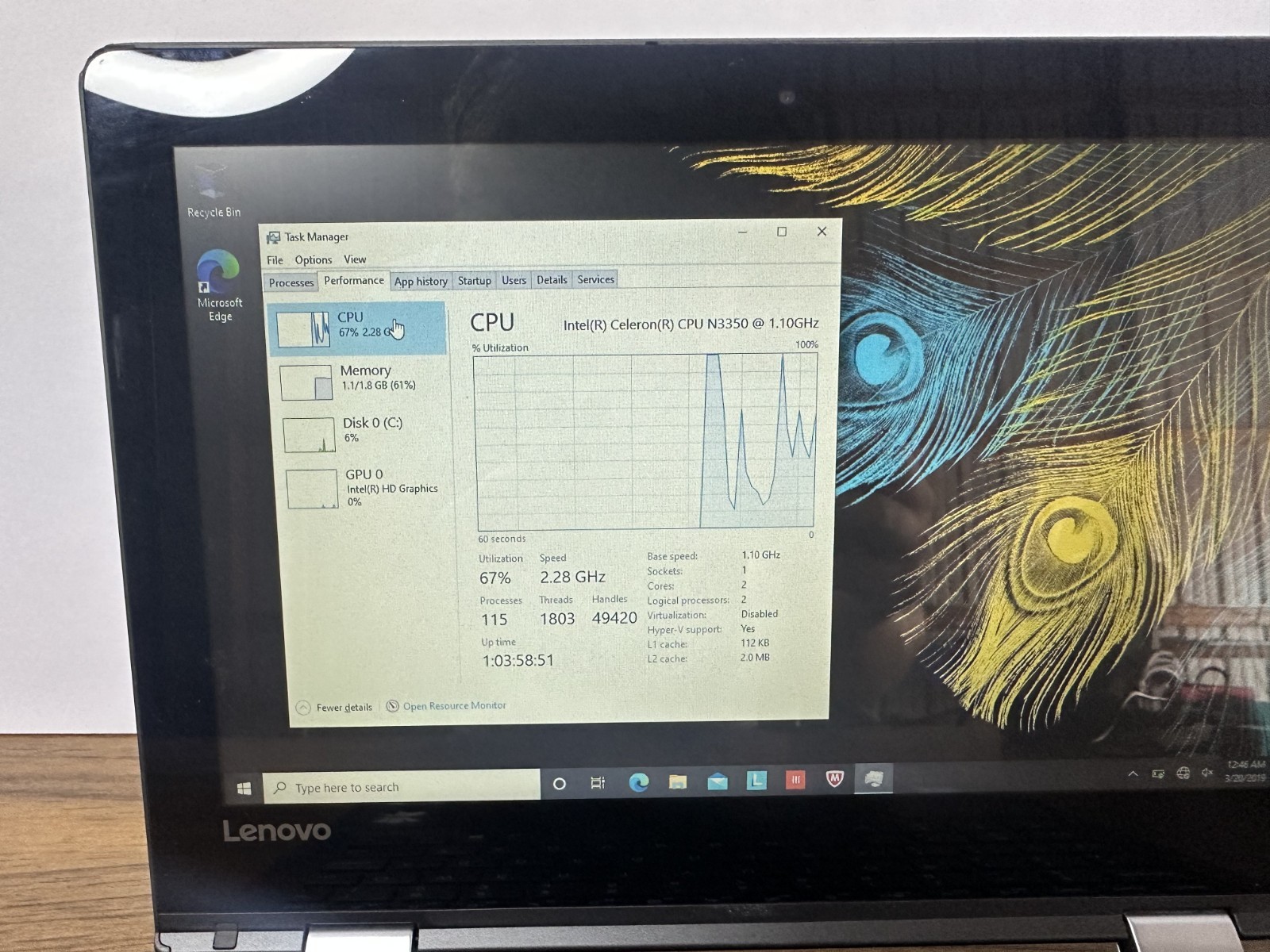Lenovo Ideapad Flex 4-1130 | Celeron N3350 1.1GHz | 2GB RAM | 64GB SSD | Win10