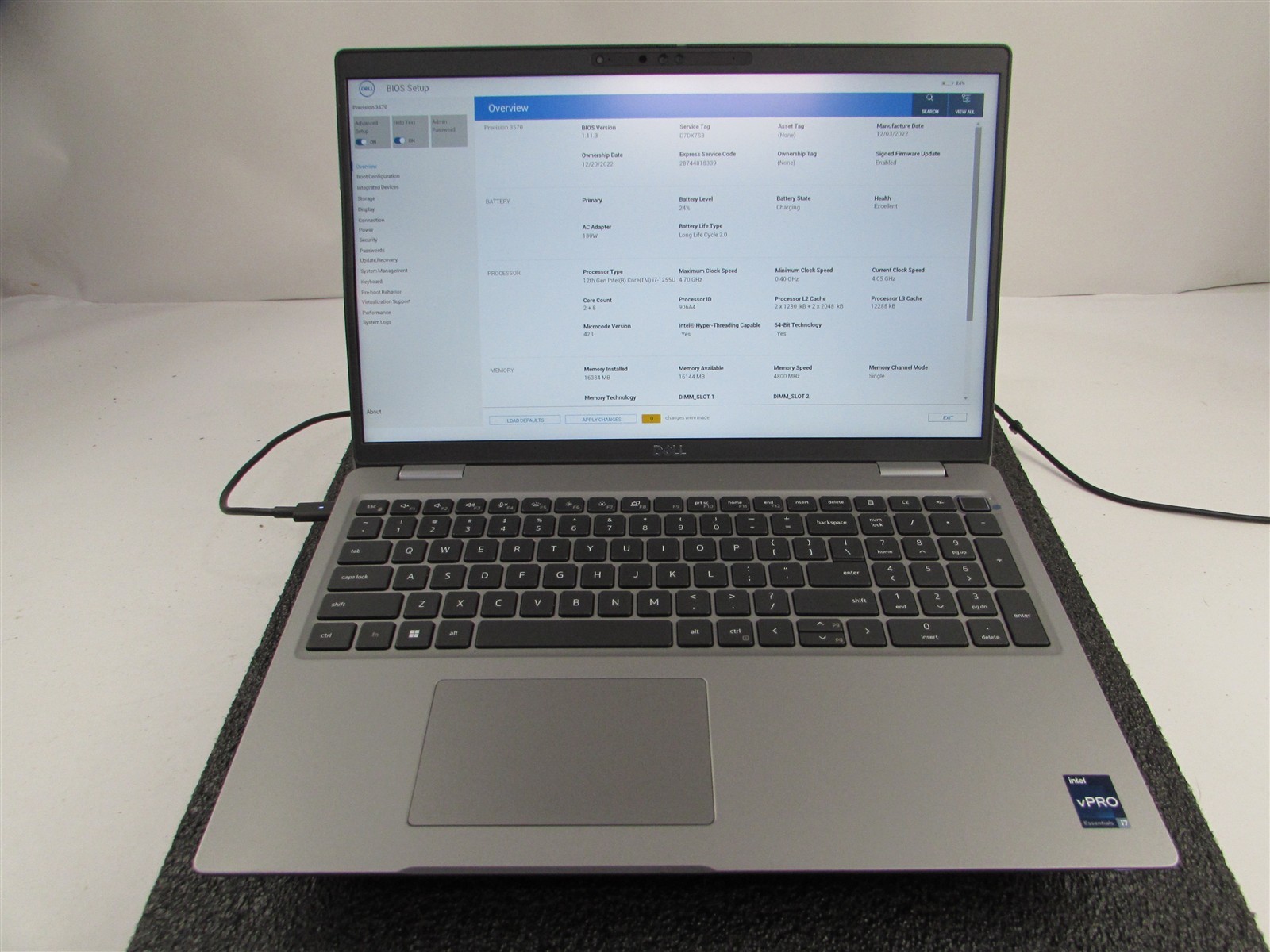 DELL PRECISION 3570 1920X1080 FHD CORE I7-1265U 256GB SSD 16GB RAM T550 NO O.S