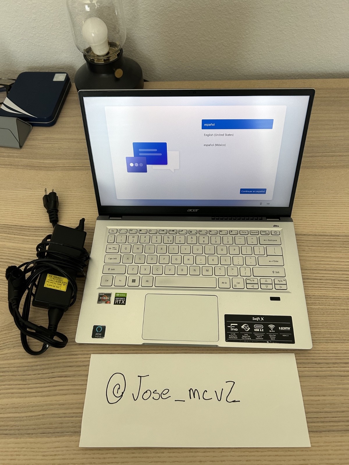 Acer Swift X 14″ Laptop Ryzen 7 5800U RTX 3050Ti 16GB RAM 512GB SSD EXCELLENT