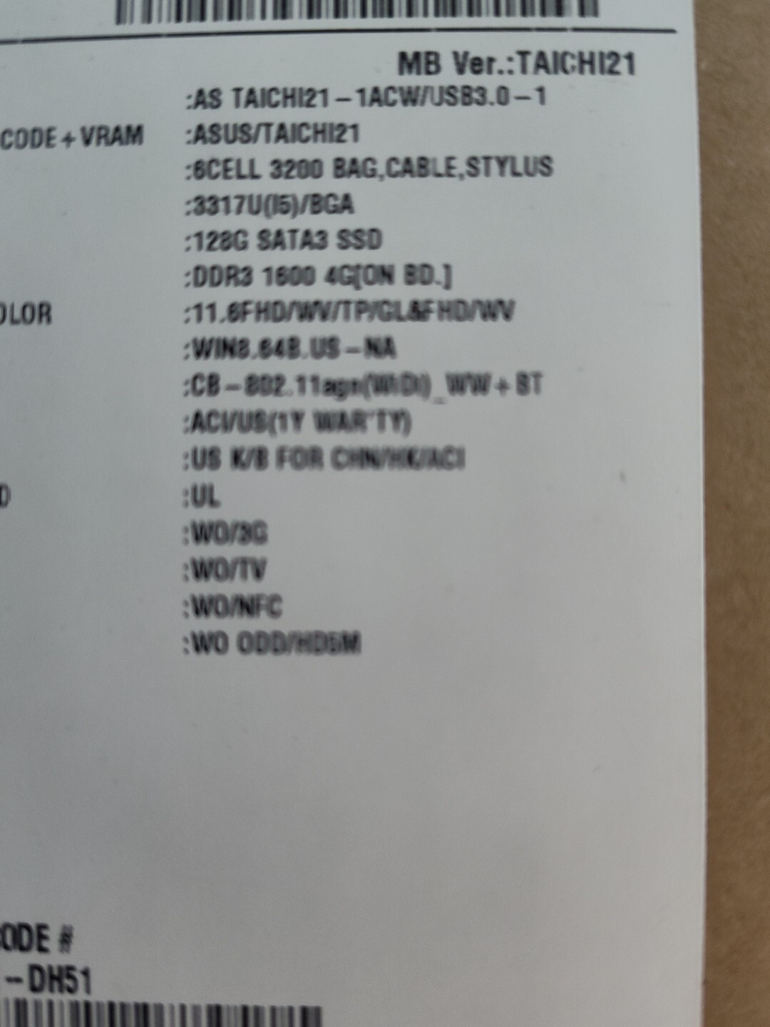 New ASUS Taichi21-DH51. (128GB, Intel Core i5 3rd Gen., 1.7GHz, 4GB) Ultrabook