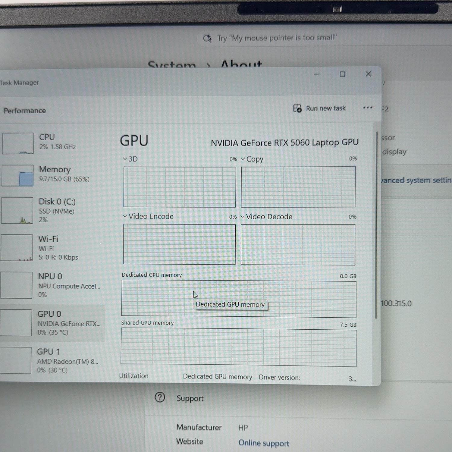 HP Victus 15-FB3001NR Ryzen AI 7 350 2.0GHz 16GB RAM 1TB SSD GeForce RTX 5060
