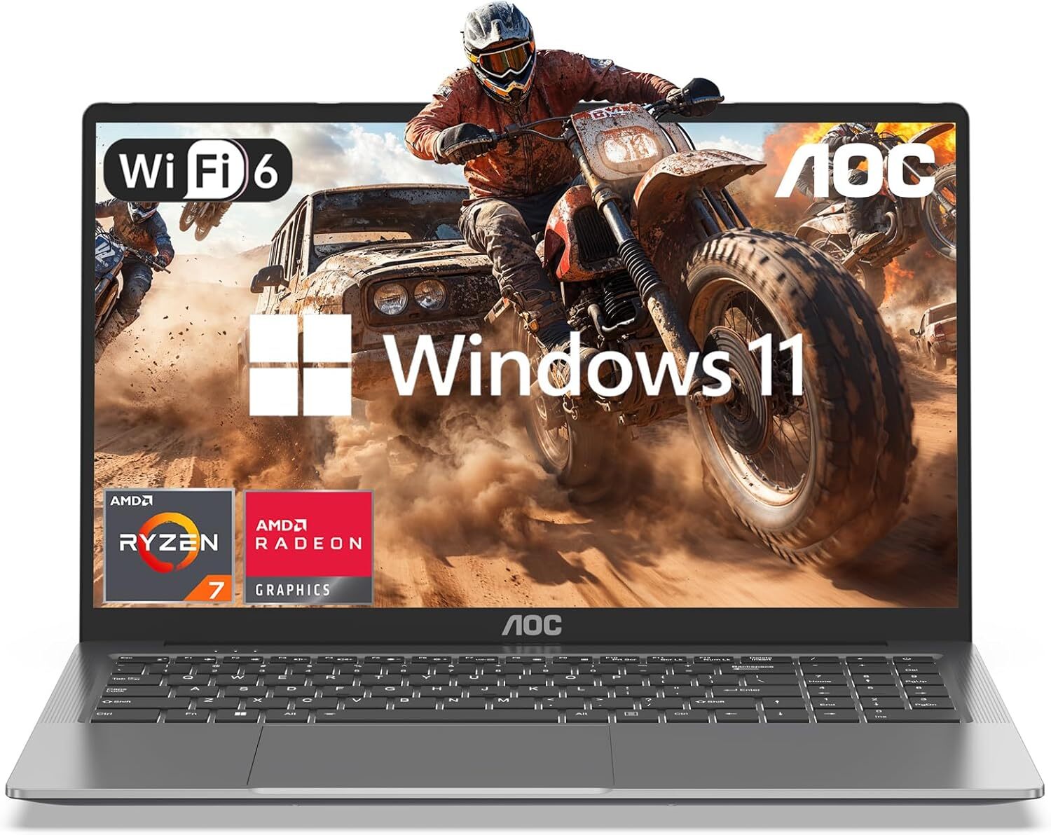 AOC 16″ FULL HD Laptop AMD R7 5700U 16GB DDR4 512GB SSD Windows 11 Pro WIFI 6 BT