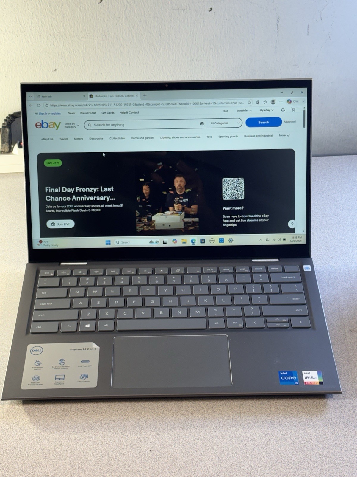 Dell Inspiron 5410 2-in-1 14″ i5 1155G7 -512GB SSD 8GB RAM Window 11 Touchscreen
