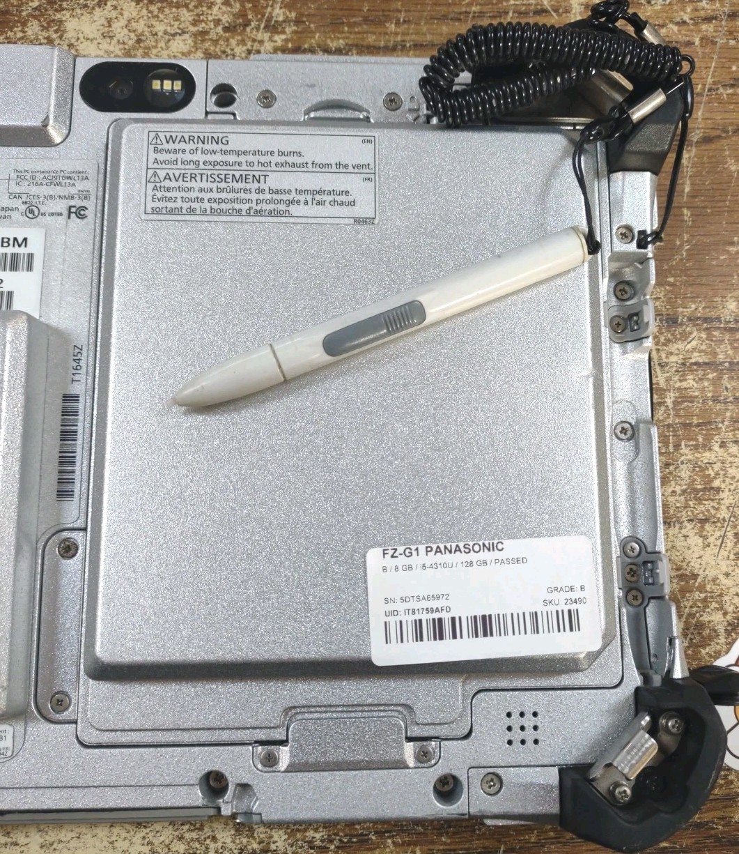 Panasonic Toughpad FZ-G1 Rugged Tablet W/ i5-4310U, 8GB, 128GB, STYLUS.