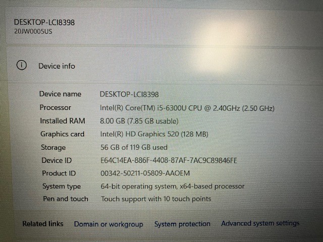 🔥 Lenovo ThinkPad T570 15.6″ FHD Touchscreen Laptop | i5 | 8GB RAM | 128GB SSD