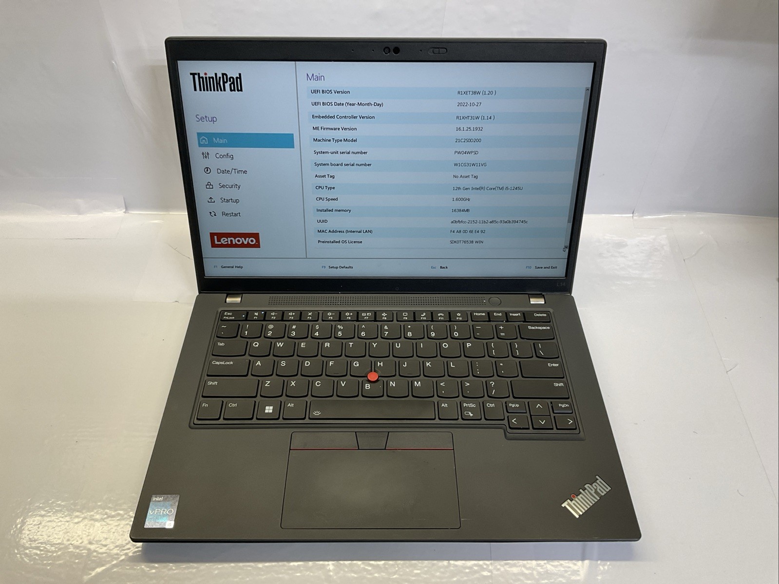 Lenovo ThinkPad L14 Gen 3 | Intel Core i5-1245U 12th Gen | Powers On(J3)