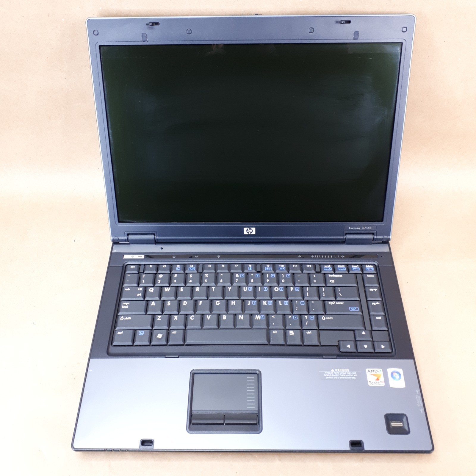 HP Compaq 6715b 15.4″ Laptop AMD Turion 64 X2 4GB RAM 250GB HDD Boots/Bios H4053