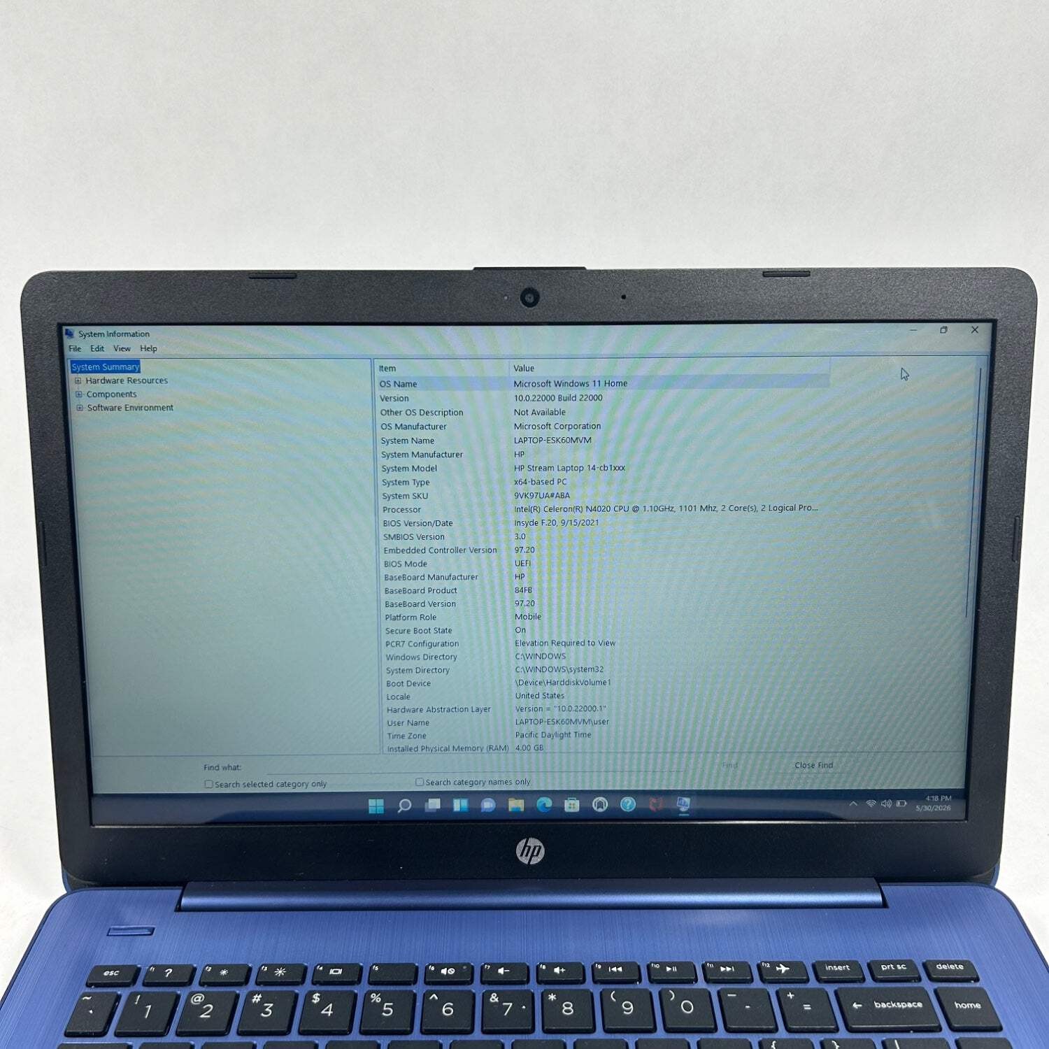HP Laptop 14-CB171WM 14″ Celeron N4020 1.1GHz 4GB RAM 64GB SSD