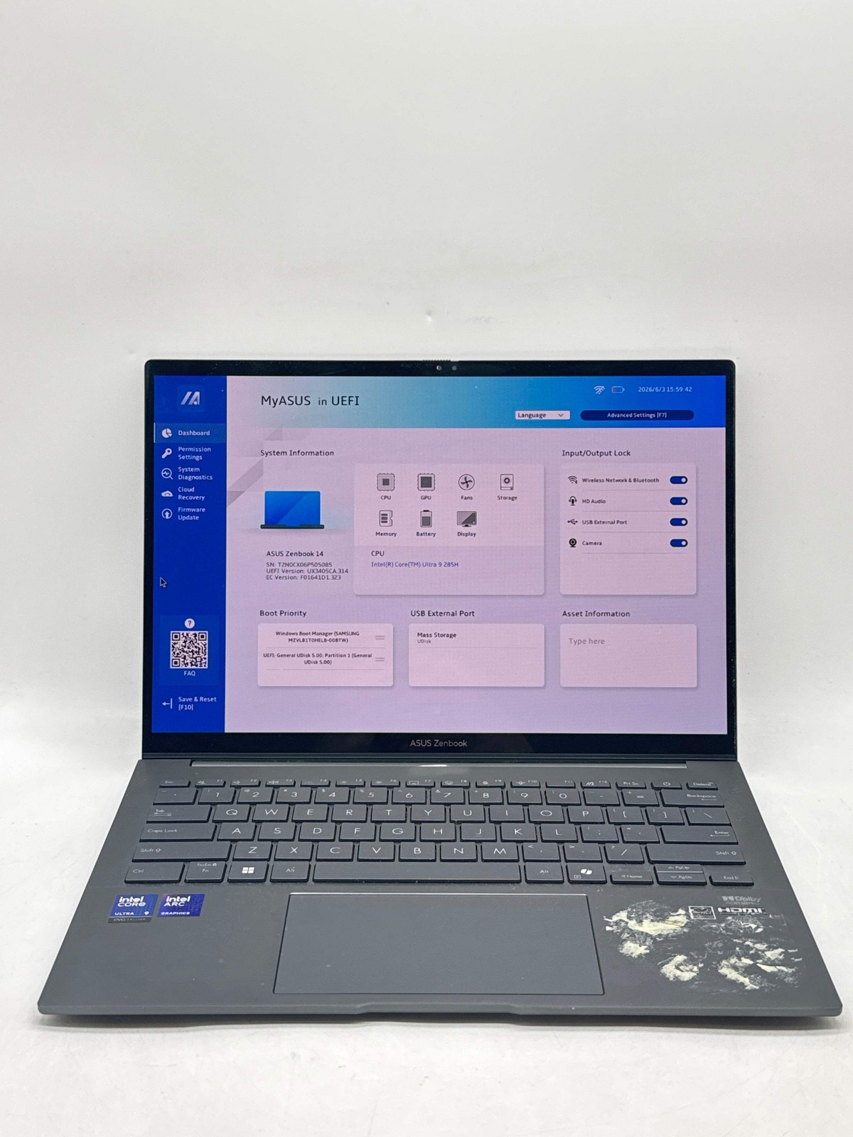 Asus Zenbook 14 OLED UX3405C Core Ultra 9 285H 1TB SSD 32B DDR5 RAM – Read!