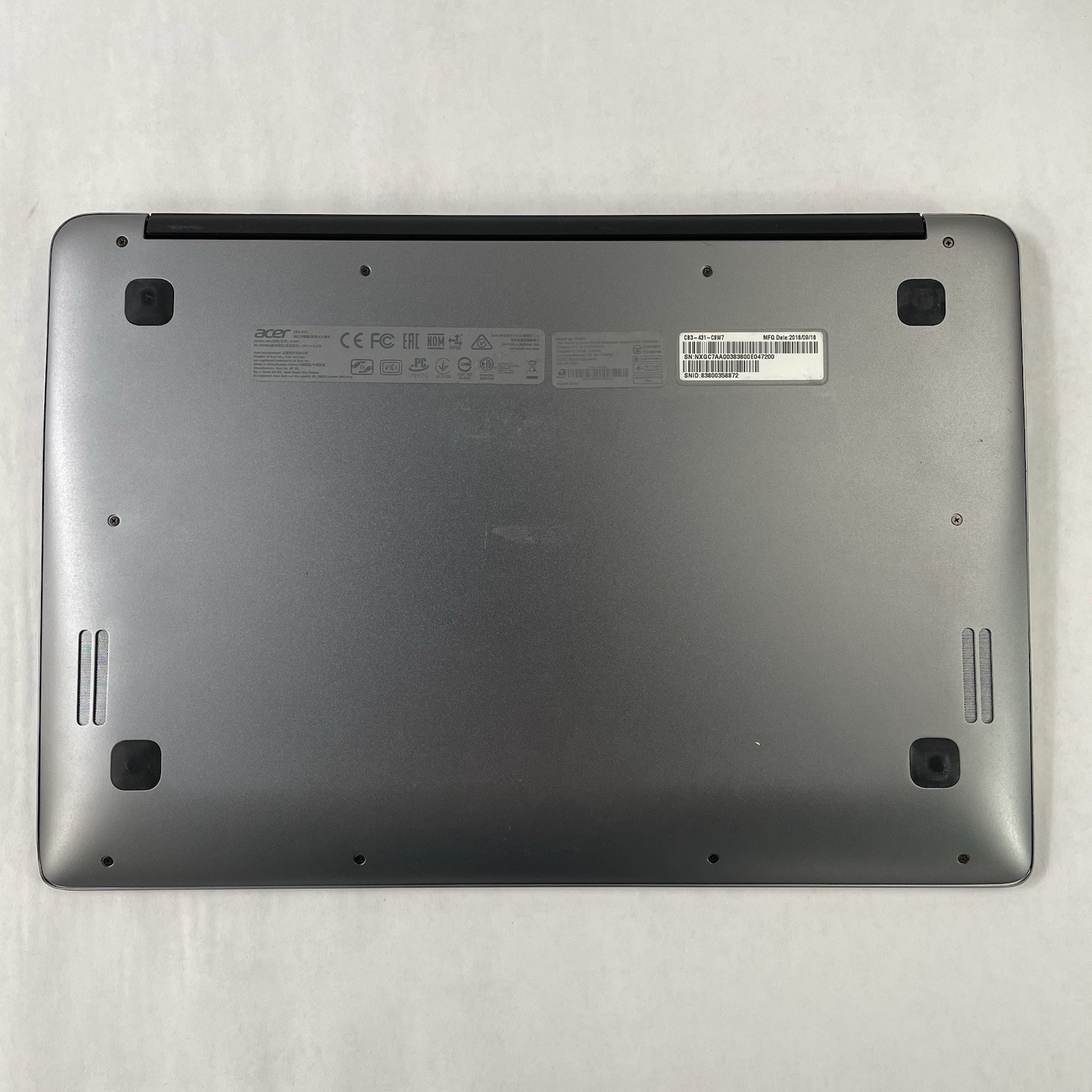 Acer Chromebook 14 CB3-431 14″ Celeron N3160 1.60 GHz 4 GB RAM 16 GB HDD No AC