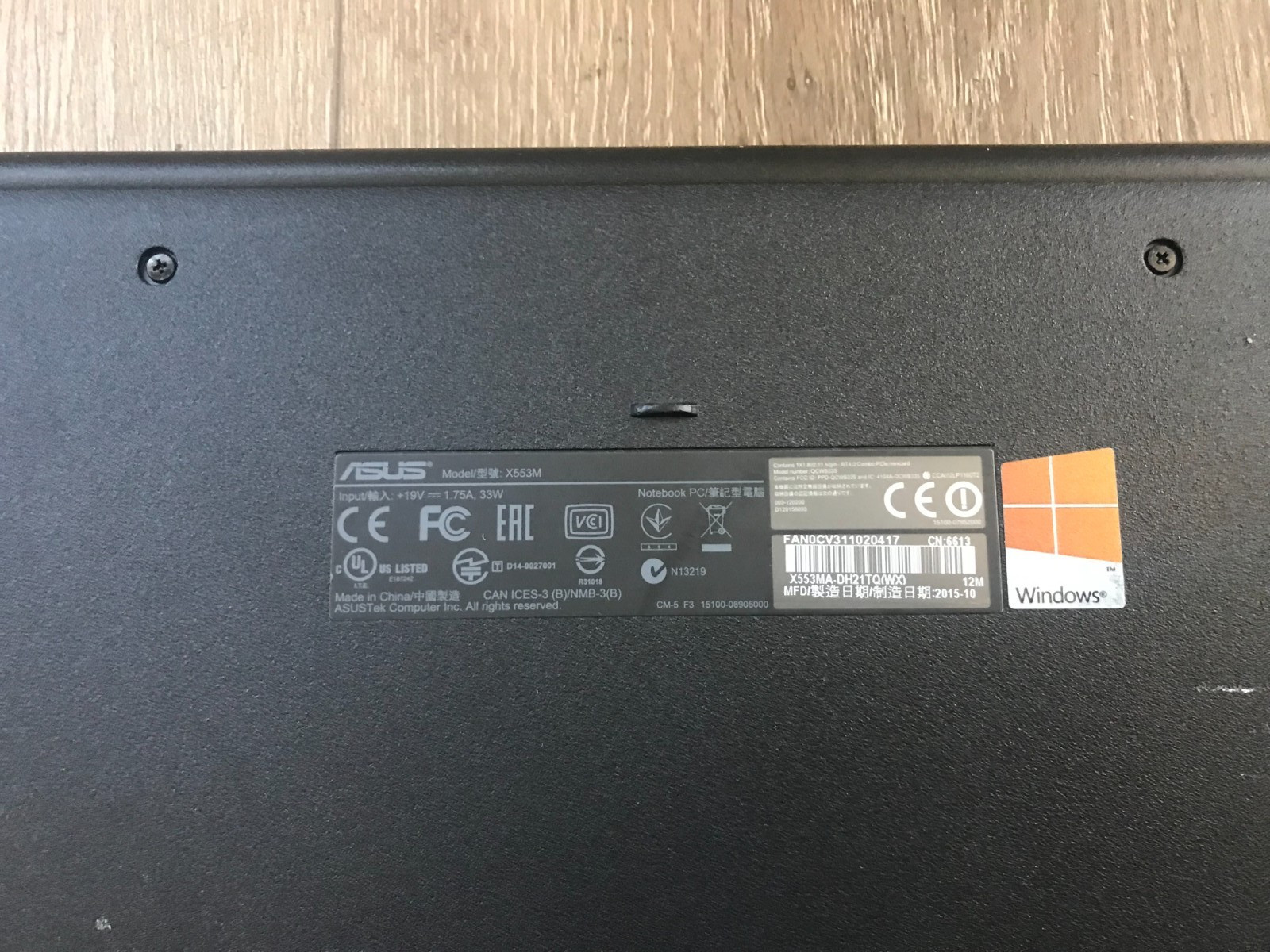 ASUS X553M 15.6″ TouchScreenI ntel Pentium N3540 2.16GHz 8GB RAM 1TB HDD Win 10