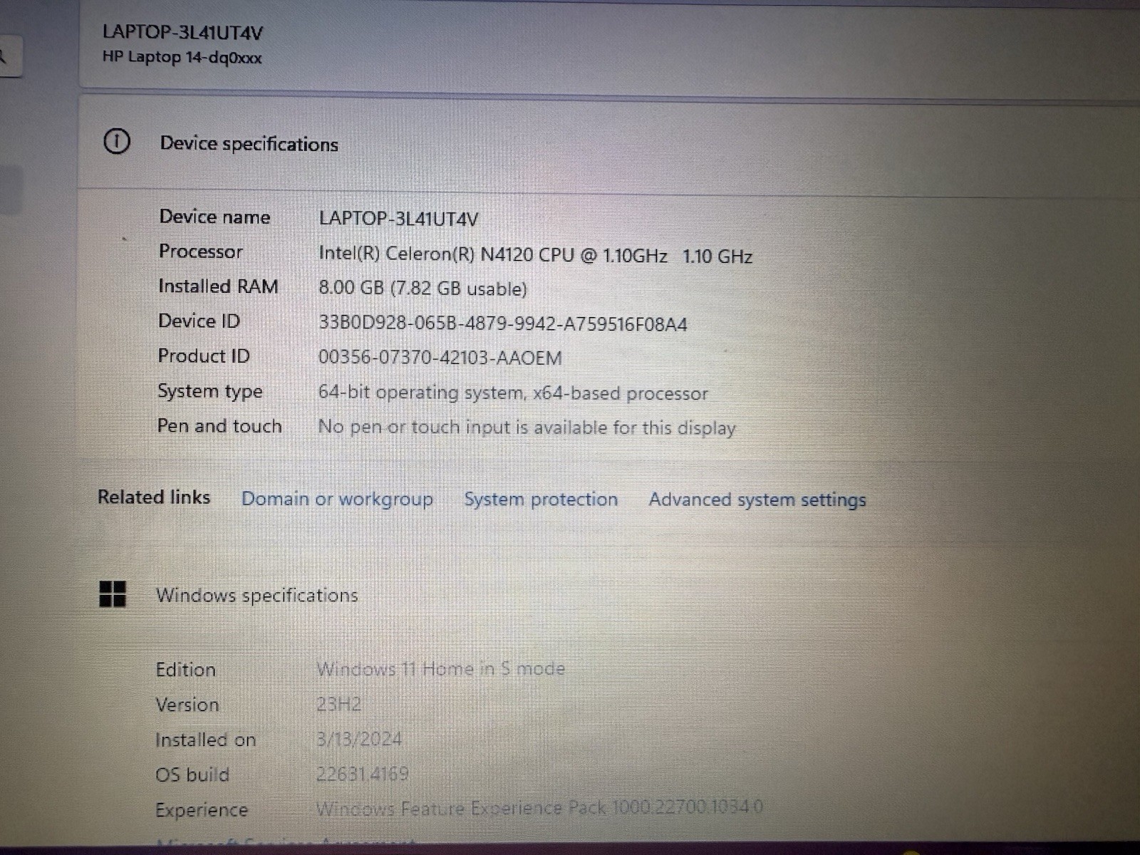 HP Laptop (14-dq0055dx) 14″- blue + charger