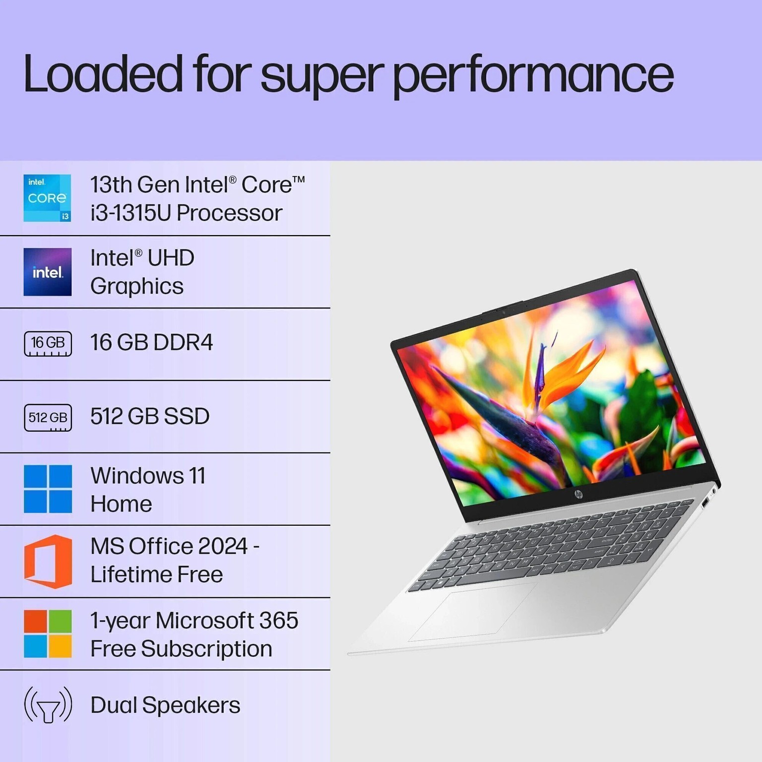 HP MSO 2024 Intel Core i3 13th Gen 1315U |16 GB/512 GB SSD/Windows 11 Home
