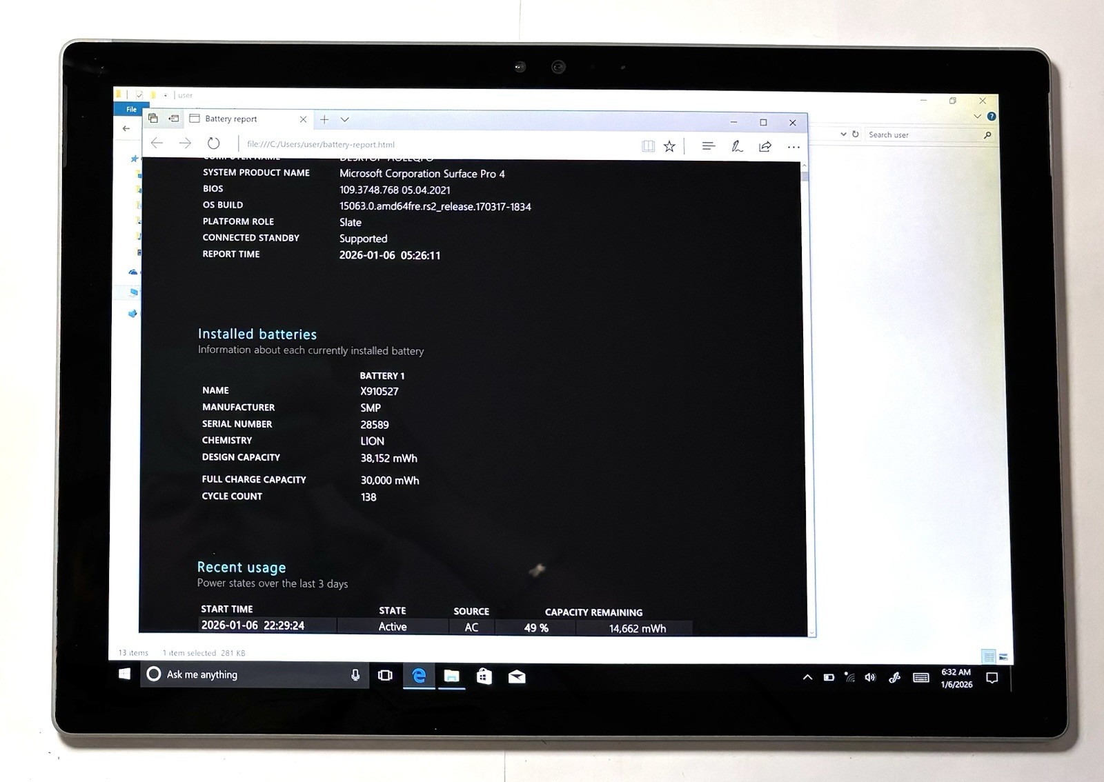 Microsoft Surface Pro 4 1724 i5-6300U 2.40GHz 8GB 256GB Tablet See Details