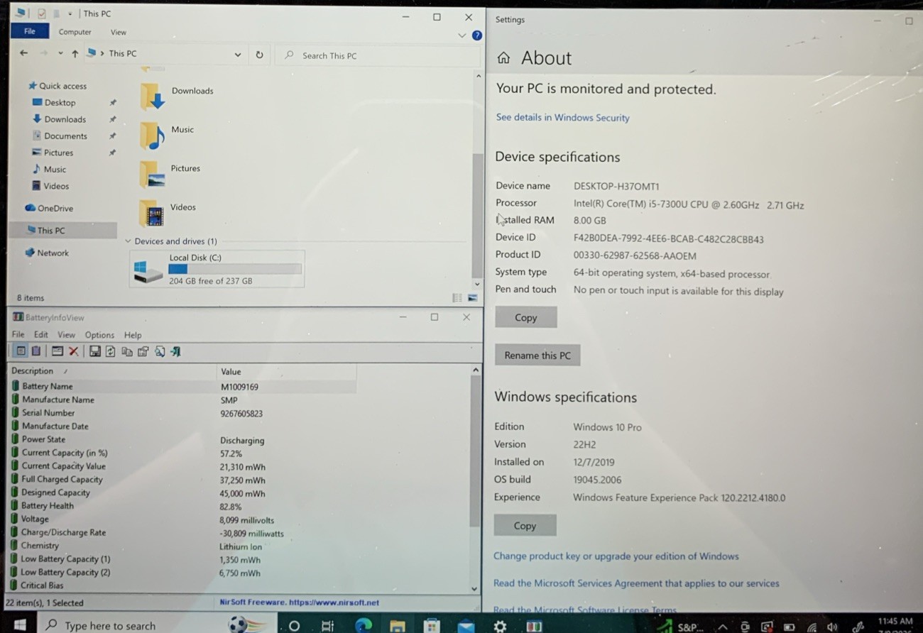 Surface Pro 5th Gen 1796, Core i5-7300U @ 2.6GHz, 8GB RAM, 256GB SSD, W10P