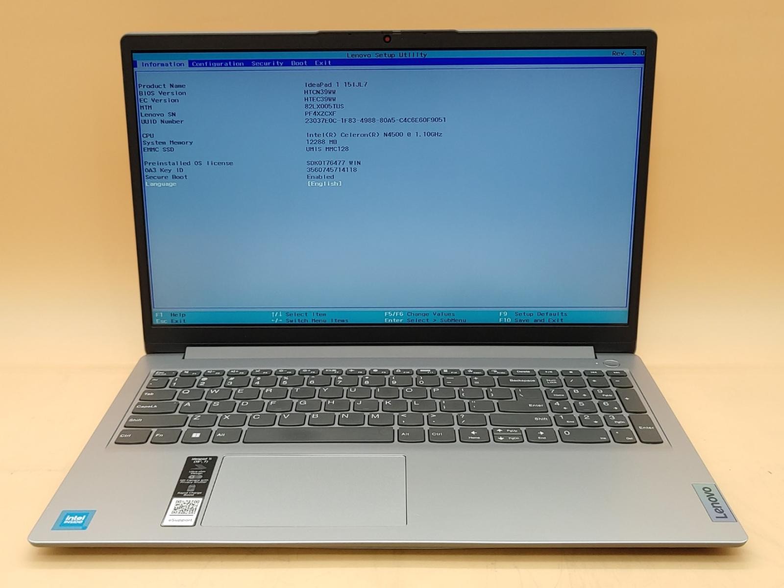 Lenovo IdeaPad 1-15IJL7 15.6″ Intel Celeron N4500 12GB 128GB eMMC *NO OS/NO AC*