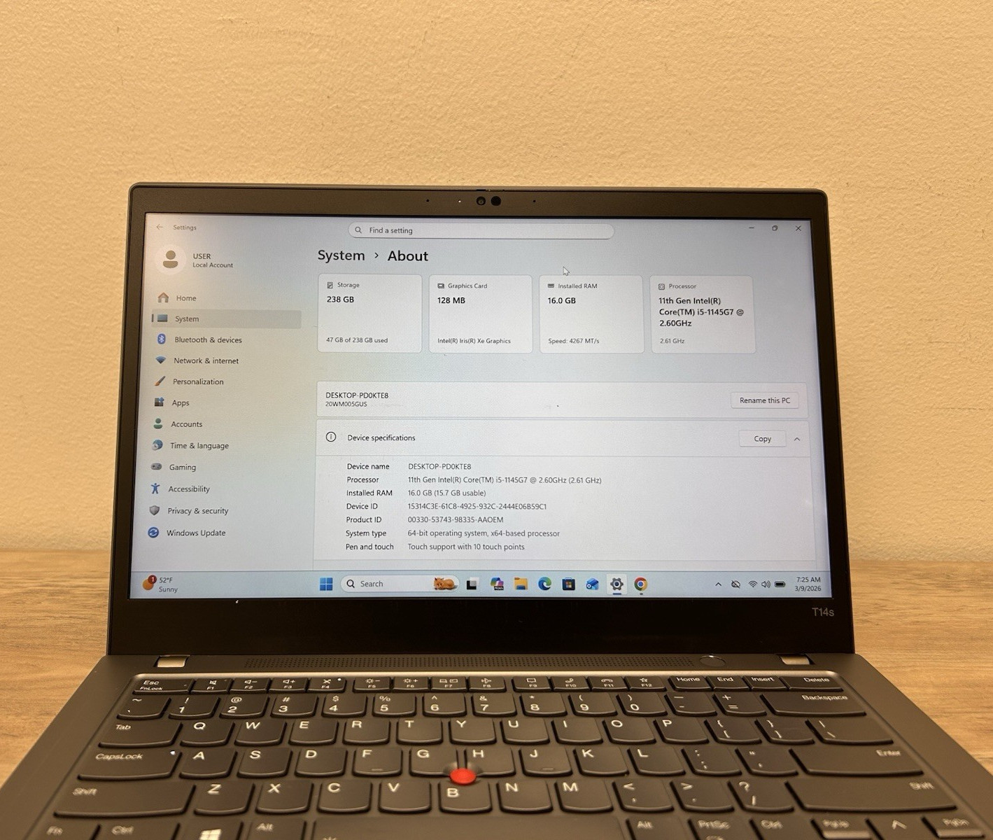 Lenovo ThinkPad T14s Gen 2 Intel Core i5 |20WM005GUS-Touch| 16GB RAM | 256GB SSD