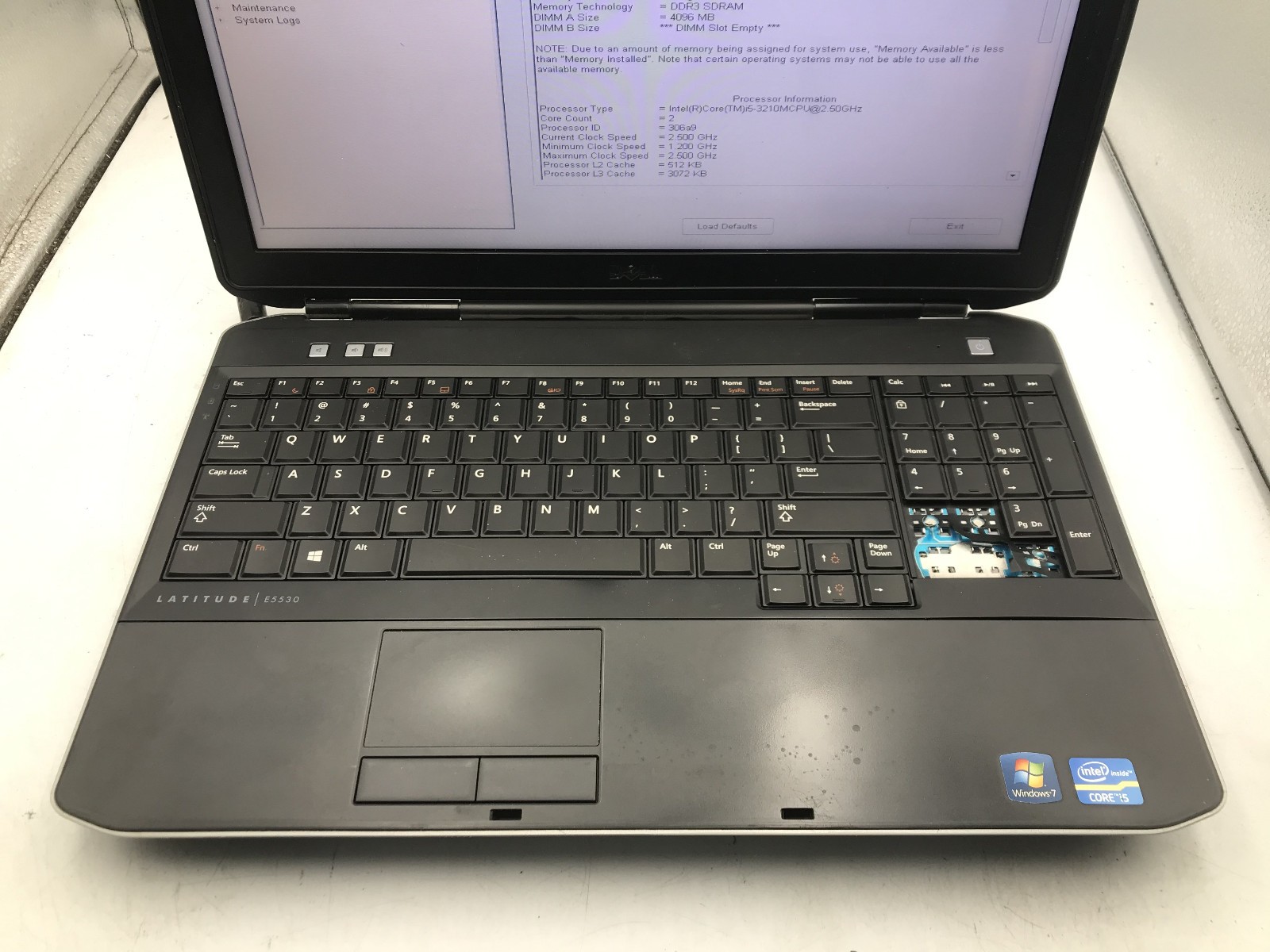 DELL LATITUDE E5530 – BOOTS TO BIOS – INTEL I5 3210M – NO RAM – READ DESCRIP -BB