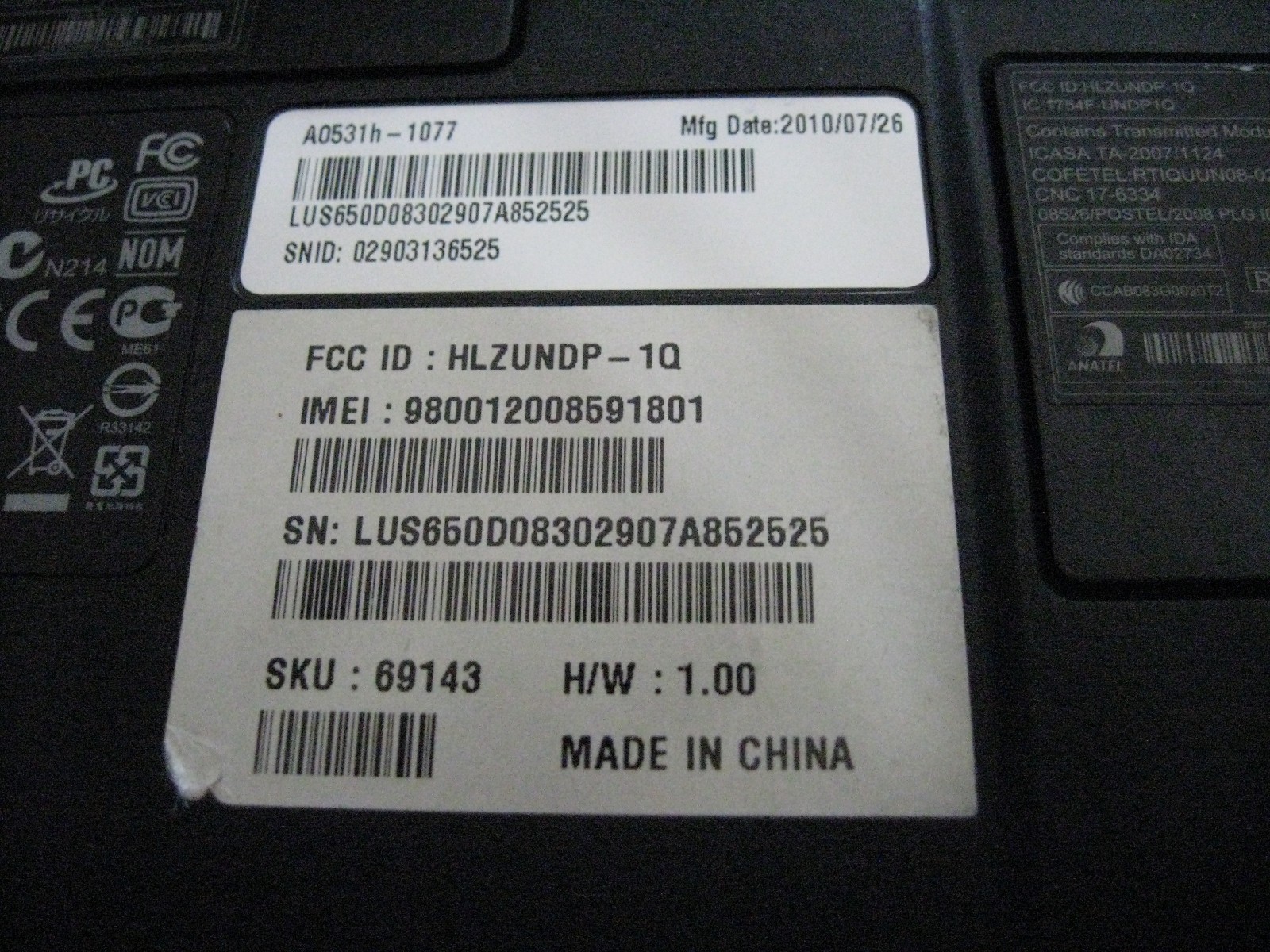 Acer Aspire One 531h Netbook Computer w/ AC Adapter