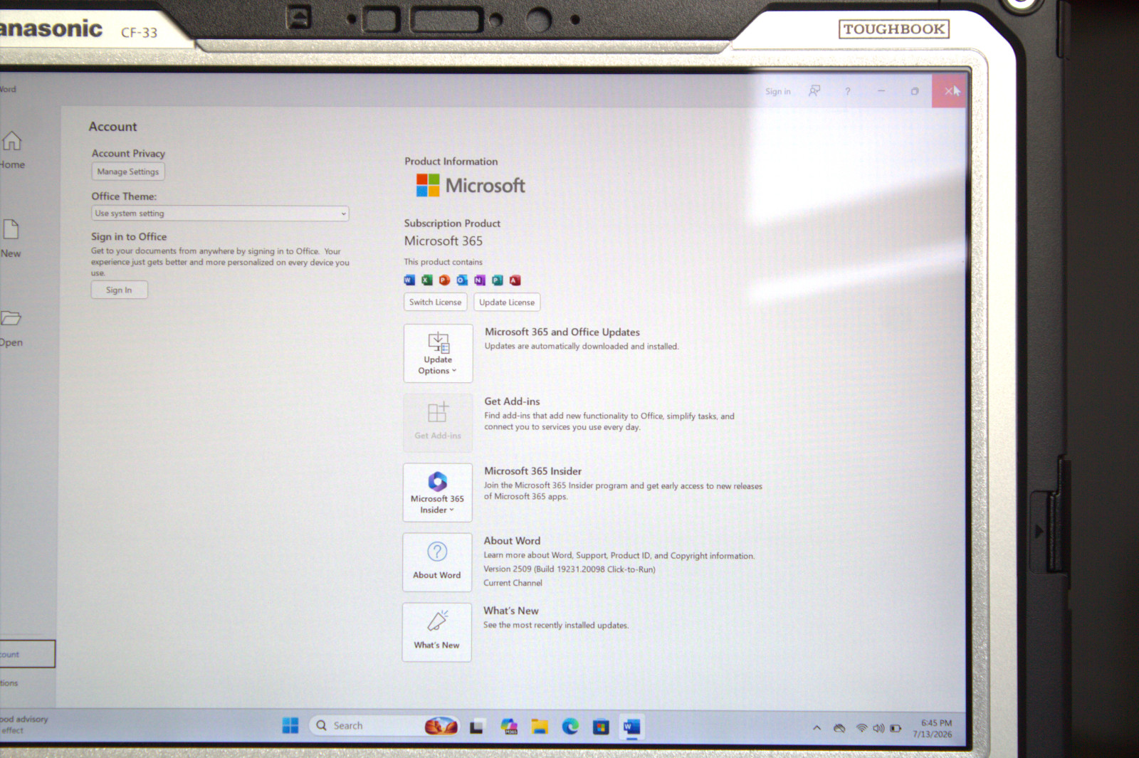 Panasonic Toughbook CF-33 MK4 i7-1370p 1TB SSD 32GB RAM DGPS Keyboard 0 Hours