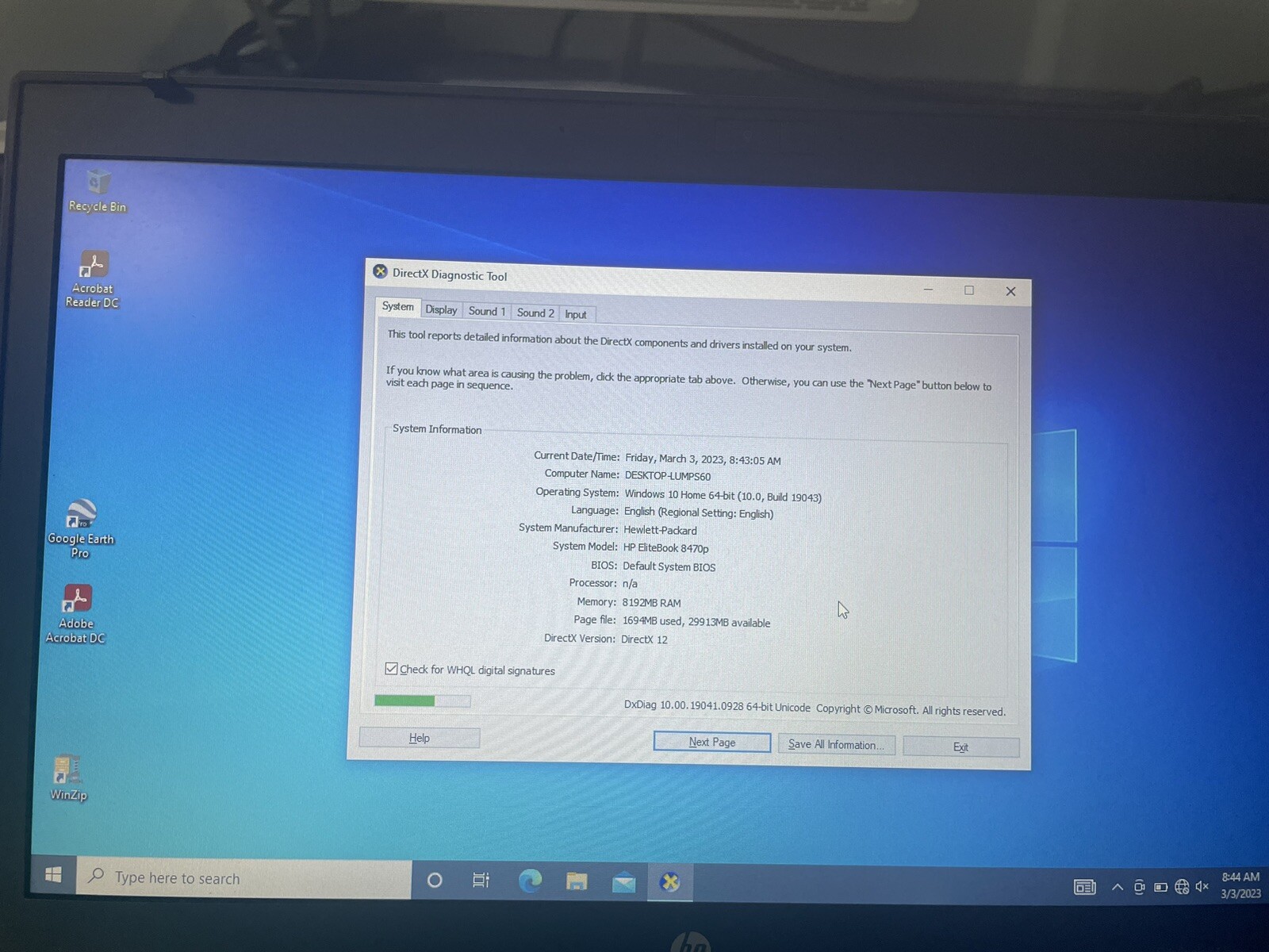 HP EliteBook 8470p 14″ Core i5 3320M 2.6GHz 8GB RAM 500GB HDD Win 10
